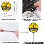 Slow Pedestrian Crossing Sign 10" x 10" With 28" Long Metal Stakes Ro Crossing Pedestrian Signal Stand Aluminum Outdoor Use Yard Business Home
