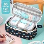 Jcocylse Large Capacity Pencil Case Portable Pencil Pouch Bag School Supplies for College Students Girls Boys ults (Marine Life)