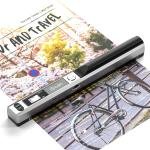 Portable Scanner, Wireless Fast A4 Document Scanner, 900DPI Flat Scanning Wand for A4 Document Book Old Picture Uplo to Laptop PC via USB Cable, 16GB Card, No Driver