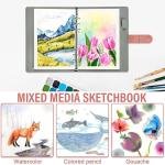 Leather Watercolor Journal Sketchbook - A5 Binder Art Journal With 6 Ring Cotton Ps, 300GSM 140LB Hardcover Notebook, 20 Sheets Painting Paper 8.3x5.8 Art Supplies (RoseGold)