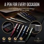 Scriveiner Gold Ballpoint Pen - Stunning Luxury Pen, Real Gold Plating, Schmidt Black Refill, Best Ball Pen Gift Set for Men & Women, Professional Executive Office, Nice Fancy Designer Pens