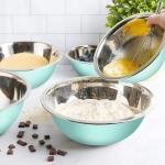 WHYSKO Meal Prep Stainless Steel Mixing Bowls Set, Home, Refrigerator, and Kitchen Food Storage Organizers | Ecofriendly, Reusable, Heavy Duty (Blue)