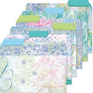 Current Floral Fun File Folders Value Pack - Bulk Set of 24, 6 Pretty Decorative Designs, 1/3 Cut Tabs, Heavy-Duty Paper Stock, Office Supplies for Home & Work, 9-½” x 11-¾” Letter Size