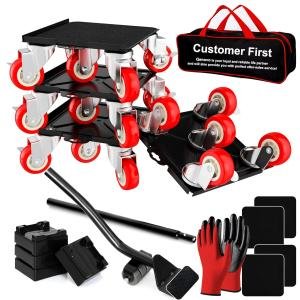 Furniture Dolly Set 5 Wheels Heavy Duty, Furniture Movers with Silent Rubber Wheels, 360° Rotation with Brake, 1400Lbs Lo Capacity, Furniture Lifter for Easy Moving Large Furniture.
