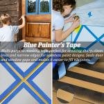 Blue Painters Tape, Masking Tapes, Premium Painter's Tape (88yd=4Rolls*0.94in*22yd), hesive Paint Tape for Wall Painting, DIY Artist Craft Arts, Decoration, Drafting, No Residue,Easy Removal