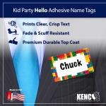 350 Pack Hello My Name is Stickers Identification Bges, 3.5" X 2.25" Peel and Stick for Conferences, Offices and Schools - Me in The USA (Kids Colorful)