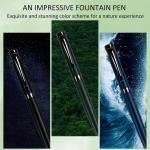 Luxury Fountain Pen Set,Ink Pen for Smooth Writing,Medium Nib,Includes 10 Ink Cartridges&Ink Converter,Best Pen Gift Case for Men & Women,fancy,Journaling,Executive Office pen-Black