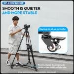 Fotopro Professional Photography Tripod Dolly, Heavy Duty with 3 Rubber Wheels, justable Legs and Carry Bag, 33 lbs Capacity DP-2 Tripod Wheels for Camera Camcorder Video Lighting