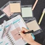 BRYTEFY Pastel Transparent Sticky Notes, Set of 4 Ps 3''x3” Clear Sticky Tabs, Translucent Page Flags Book Markers Stickers, Planner Accessories, Bible Journaling Study Office School Supplies