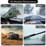 Windshield Wipers, 24" + 17" Wiper Bles, Compatible with Chevrolet Equinox 2017-2010, Ford Kuga 2011-2008, GMC Terrain 2017-2010 Windshield Wiper Bles, Double Service Life (Set of 4)