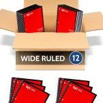 EPI Spiral Notebook | Wide - 70 Sheets, Durable Spiral Binding | 10.5 x 8 in | Classroom Supplies | School, Office, Note Taking, Journaling - 12 Pack