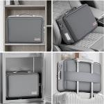 DocSafe Fireproof Document Box with Lock, Hard Case File Organizer with Accordion File Folder, Fireproof Water Resistant Safe Box Home Office Travel Storage for Important Documents Laptop Gray