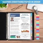 HABGP Binder Dividers with Tabs, 8 Tab Sheet Protectors for 3 Ring Binder, Clear Dividers for 3 Ring Binder Page Protectors, Notebook Binder Sleeves with Pockets, 2 Set (16 Pcs)