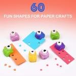 Shape Paper Punch Set | School Scrapbooking Paper Punchers for Arts and Crafts | Hole Punch Shapes That Kids and ults ore | Premium Crafting Supplies Kit includes 60 Paper Puncher Shapes (60 Pcs)