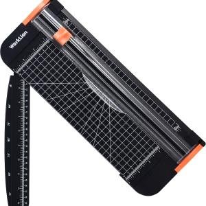 WORKLION Paper Cutter - A4 Paper Craft Cutter with Security Ble for Cut Gift Card, Coupon, Label, Cardstock, Photo, 12 inch Black Office Paper Trimmer