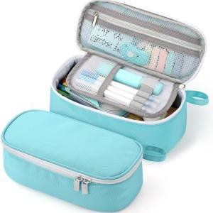Jcocylse Large Capacity Pencil Case Portable Pencil Pouch Bag School Supplies for College Students Girls Boys ults (Green)