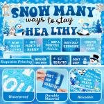 Ctosree 60 Pcs Winter Healthy Bulletin Board Decorations Set Good Habits Poster Snowman Snowflake Good Habits Cutouts for Christmas Teacher Classroom School Office Chalkboard Wall Supply