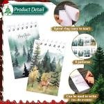 Konsait Christmas Tree Noteps, Watercolor Pine Tree Mini Spiral Notebooks Xmas Note Ps Message Reminder for Christmas Office Supplies Christmas School Party Favors (8 Pieces)