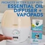 Vicks 3-in-1 SleepyTime Humidifier, No. 1 Brand Recommended by Pediatricians*. Cool Mist Humidifier with Night-Light, and Essential Oil Diffuser for Baby and Kids rooms. Visible Cool Mist, White.