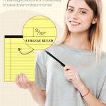 Yellow Note Ps 5x8 Small Legal Ps College Ruled Notep for Office 6 Pack Yellow Writing Ps 5x8 Narrow Ruled Paper Ps 25 Lines 80 GSM Paper Tablets 5x8" Lined Noteps With 30 Sheets Per P