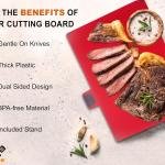 4-Piece Non-Toxic Cutting Board Set with Premium Scissors – BPA-Free Plastic and Rubber Chopping Boards for Kitchen Essentials with Organizer, Dishwasher Safe Accessories Holder.