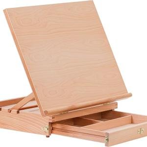 U.S. Art Supply Large 20-1/2" x 16" Wooden Drawing Board, justable Table Top Easel for Painting and Drawing - Drafting Board with 5 Angles, T-Square, Pencil Ledge, Locking Storage Drawer