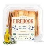 Firehook Sea Salt Crackers – Artisan Baked, Uniquely Crunchy, Baked with Simple Ingredients – Organic, Non-GMO, Kosher – 8 oz Box