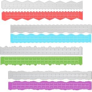 Konohan 4 Pcs Deckle Edge Ruler Metal Paper Tearing Ruler Stainless Steel 8.4 Inch Irregular Die Cuts Measuring Tool for Crafts Engineering School Office Architect and Drawing