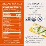 Firehook Sea Salt Crackers – Artisan Baked, Uniquely Crunchy, Baked with Simple Ingredients – Organic, Non-GMO, Kosher – 8 oz Box