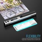 Portable Scanner, Wireless Fast A4 Document Scanner, 900DPI Flat Scanning Wand for A4 Document Book Old Picture Uplo to Laptop PC via USB Cable, 16GB Card, No Driver