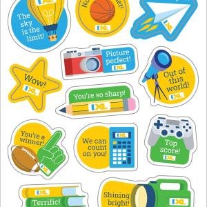 IXL Superstar Shout-Outs Stickers - 72pc Inspirational School Supplies, Sporty Colorful Classroom, Teacher Motivational Rewards, Awards, Incentives, Prizes, Good Work