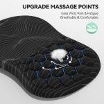 TECKNET Ergonomic Mouse P with Wrist Rest, Soft Mousep with Massage Design, Memory Foam and Non-Slip PU Base for Pain Relief, Gaming Mouse P for Desk, Home, Office, 12x8 Inches, Black White