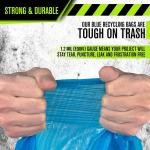 Aluf Plastics 95-96 Gallon Blue Trash Bags - (Pack of 32) - 2.0 MIL (Equivalent) - Garbage or Recycling Bags 32" x 29" x 68" - Large Plastic Can Liners - for Industrial, Home, Contractor, Recycling