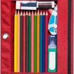 Forvencer Pencil Pouch for 3 Ring Binder, Clear Window Pencil Case with Smooth Zipper, Big Capacity 3 Ring Binder Pencil Bag with 3 Reinforced Grommets, Bright Red