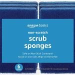 Basics Non-Scratch Scrub Sponges, Safe on Non-stick Cookware, Blue, 6 Count