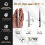 Scriveiner Silver Chrome Rollerball, Award Winning Luxury Pocket Pen with Chrome Finish, German Schmidt Refill, Best EDC Writing Instrument Gift Set for Men & Women, Fancy Office Pen