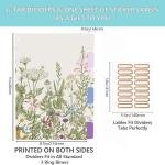 3 Ring Binder 2 Inch, Cute Round Ring Binders with 6 Tab Dividers, Labels Stickers, Low Profile Clipboard with Storage, Fashion Binder School Office Supplies(Garden Flowers)