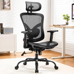 Marsail Ergonomic Mesh Office Chair,Ergonomic Dsk Chair with 2D Herest,justable Lumbar Support & Up and Down Armrest