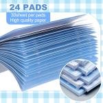 Thenshop 24 P/720 Sheets Coquette Bow Sticky Notes 3 x 3 Inch Cute Bow Sticky Note Ps Coquette Stuff Ribbon Notebook Memo Ps School Supplies for Women Party Favors(Blue)