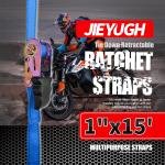 Ratchet Straps, 1,500 LB Break Strength, 4-Pack 15FT Ratchet Tie Down Straps Set for Motorcycle Straps Tie Downs, Appliances, Lawn Equipment, Cargo Straps for Trucks(Blue)