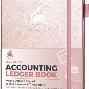 Clever Fox Accounting Ledger Book – Accounting Book for Small Businesses & Personal Use – Columnar Account Book Ledger for Tracking Money, Expenses, Deposits & Balance – Large, 7x10″ (Rose Gold)