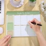 Weekly To Do List Notep, 8.5''x11'' Weekly Desk Planner with 52 Tear Off Sheets Undated Weekly Planner Habit Tracker & Productivity Organizer for Home School and Work, Light Green
