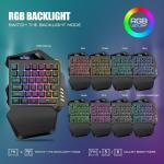 RedThunder Wireless One-Handed Gaming Keyboard, 2.4Ghz RGB Backlit Mini Gaming Keyp, Rechargeable 2000mAh Battery for PC Gamer