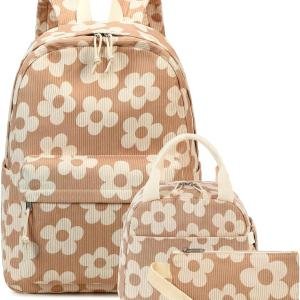 Bluboon School Backpack Set Girls Womens Laptop Bookbag Casual Daypack Fits 15 inch Laptop with Lunch Tote Bag and Pencil Bag