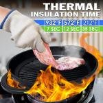 2 Pairs Heat Resistant Gloves for Grilling - 9.5 Inch Durable Aramid Oven Gloves with Fingers - Full Hand Protection, Functionality, Easy to Use, Multipurpose for Baking, Roasting, Frying, and More