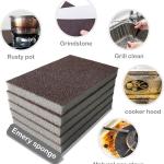 Carborundum Sponge Nano Emery Sponges Caspian Stone Pot Clean Brush Rust Eraser Grit Scouring Ps Pot Cleaning Ps with Carborundum Washing Kitchen Cleaner Tool 8pc