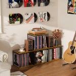 1 Cube Vinyl Record Storage DIY Stackable 80-110 Shelf Visualize Box Cube - Natural Wooden Organizer Crate Cabinet Desktop Storage for Retro Vinyl Record Player