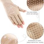 Maxdot Women Sunblock Fingerless Gloves UV Protection Driving Gloves Summer Mitten Non Slip for Outdoor Cycling Manicures