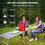 8 Gal Insulated Beverage Dispenser, Commercial Cold & Hot Drink Dispenser with 304 Stainless Steel Interior and Spout, Portable Water Jug for Camping, Party, Commercial Catering