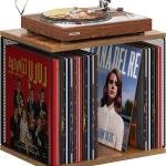 1 Cube Vinyl Record Storage DIY Stackable 80-110 Shelf Visualize Box Cube - Natural Wooden Organizer Crate Cabinet Desktop Storage for Retro Vinyl Record Player
